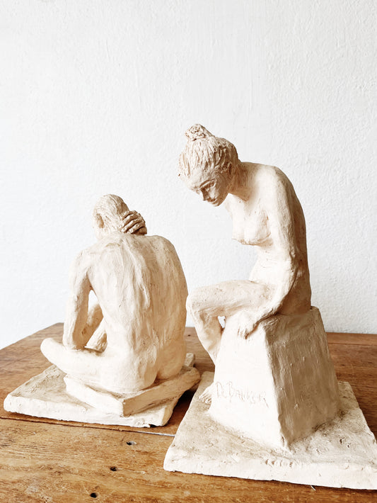 Pair Vintage Figural Sculptures