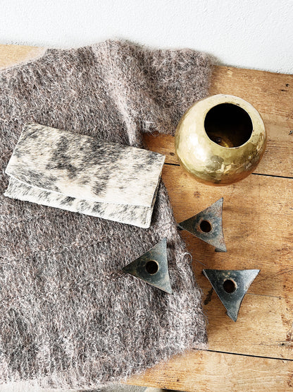 Vintage Hammered Brass Orb Vase