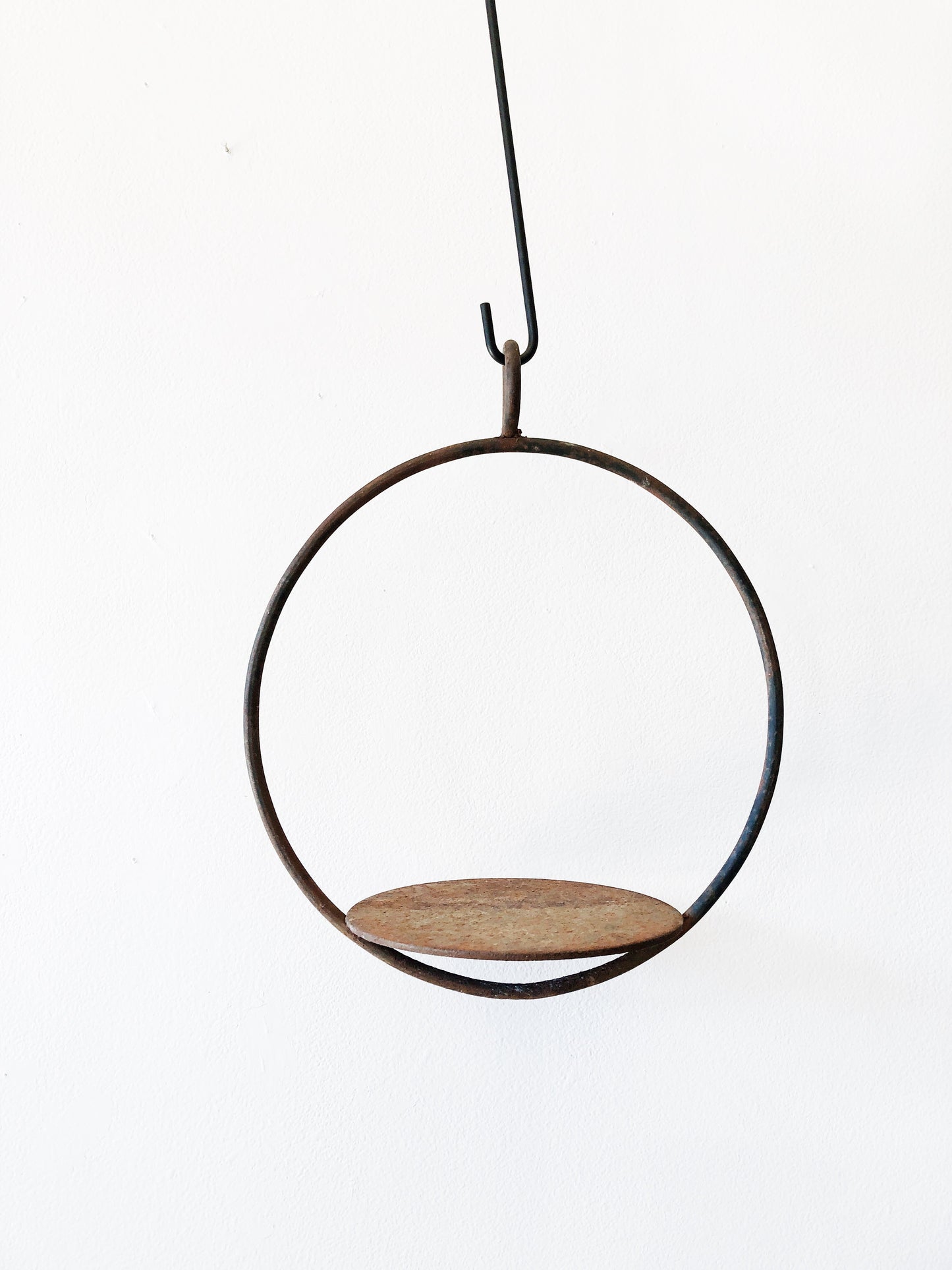 Vintage Cast Iron Circular Hanging Shelf