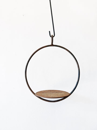 Vintage Cast Iron Circular Hanging Shelf