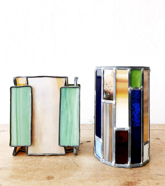 Vintage Stained Glass Lantern