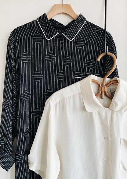 Vintage Cream Silk Blouse