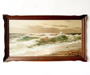 Large Vintage Pressed Seascape Litho