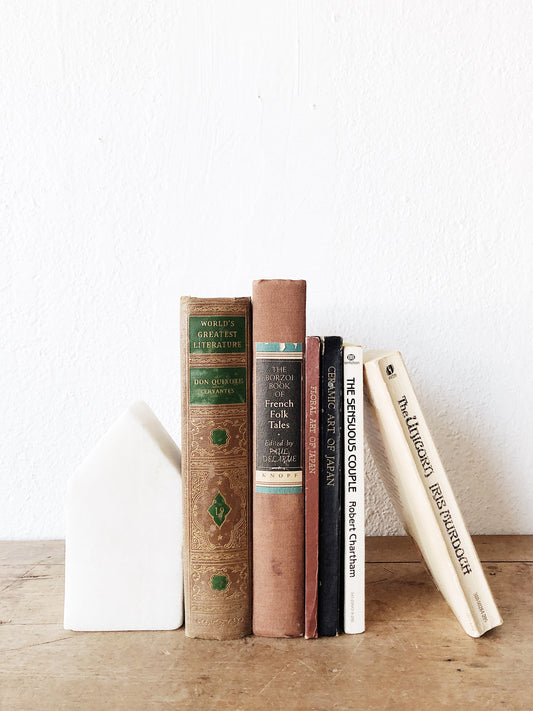 Vintage Solid White Marble Obelisk