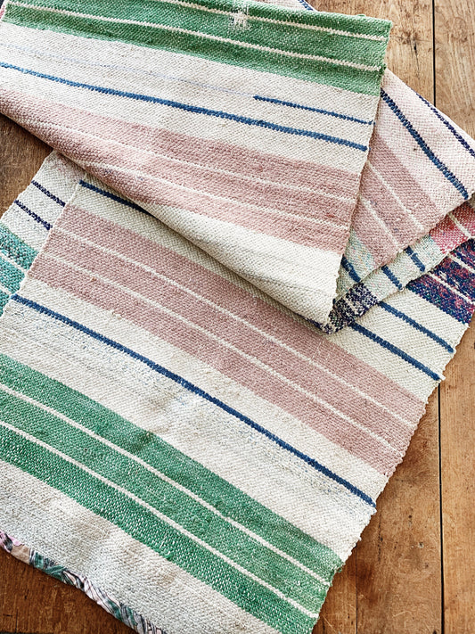 Vintage Handwoven Cotton Runner