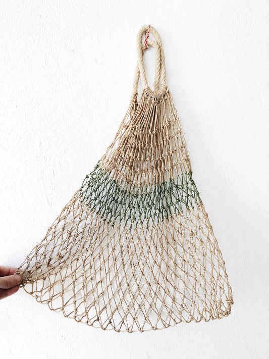 Vintage French Jute Net Market Bag