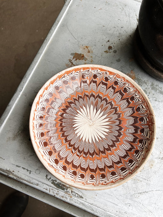 Vintage Painted Clay Folkloric Dish