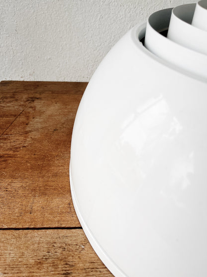 Vintage Louvered Lightolier Dome Pendant Lamp