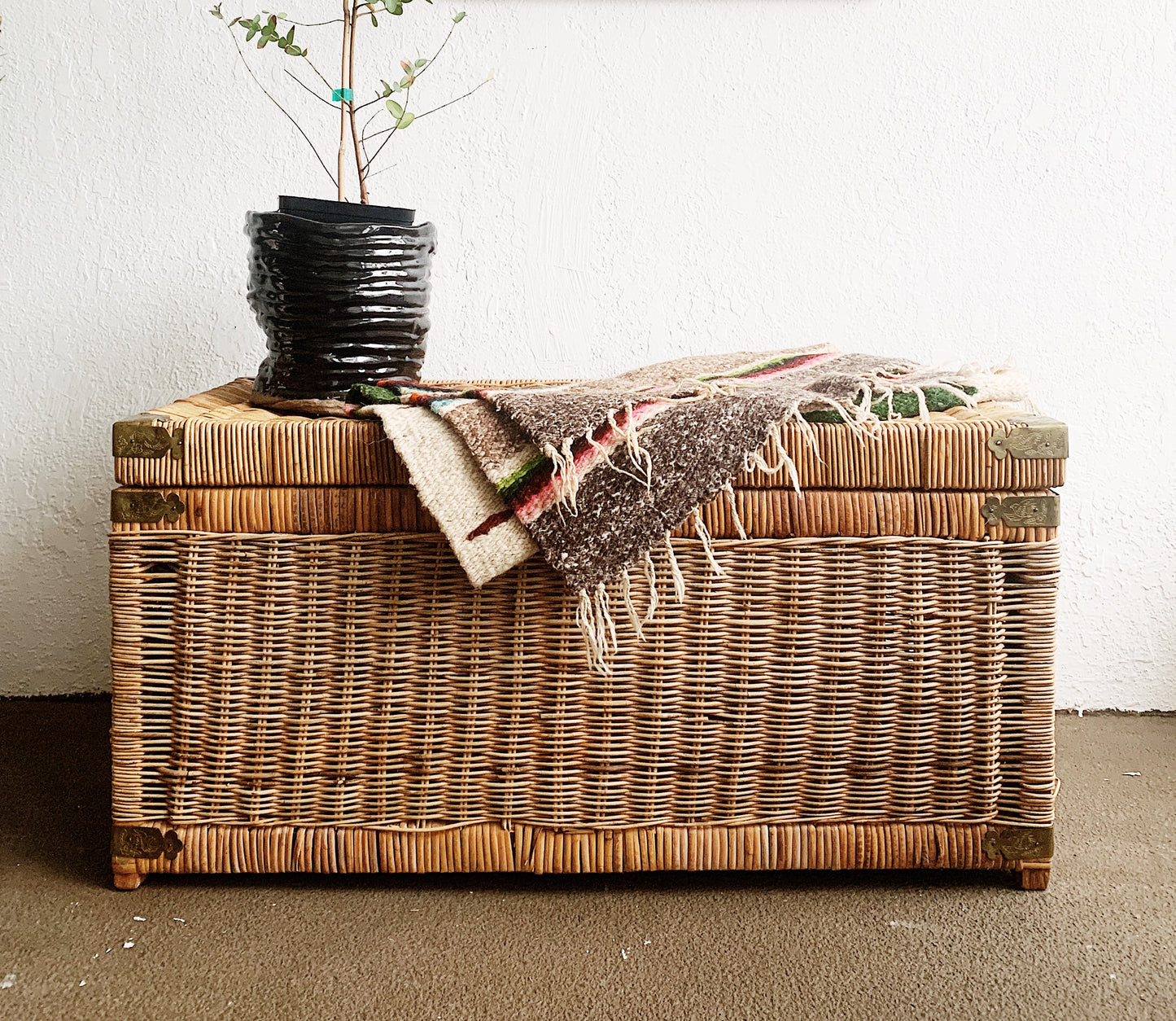 Vintage Wicker Trunk