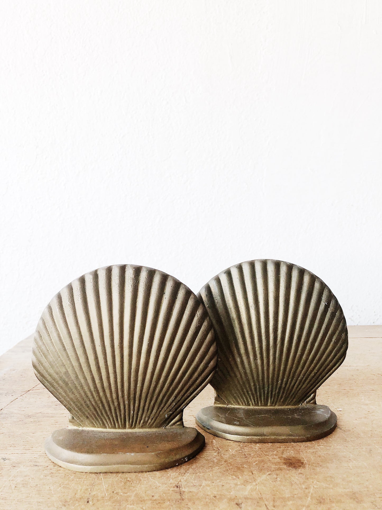 Solid Brass Shell Bookends