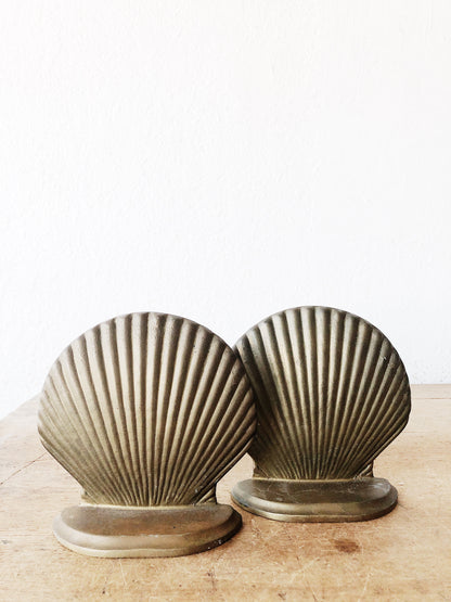 Solid Brass Shell Bookends