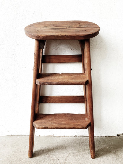 Vintage Rustic Wood Step Ladder