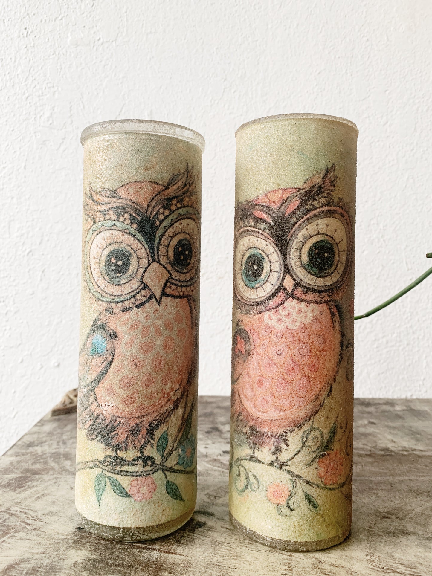 Vintage Frosted Glass Candle Holder