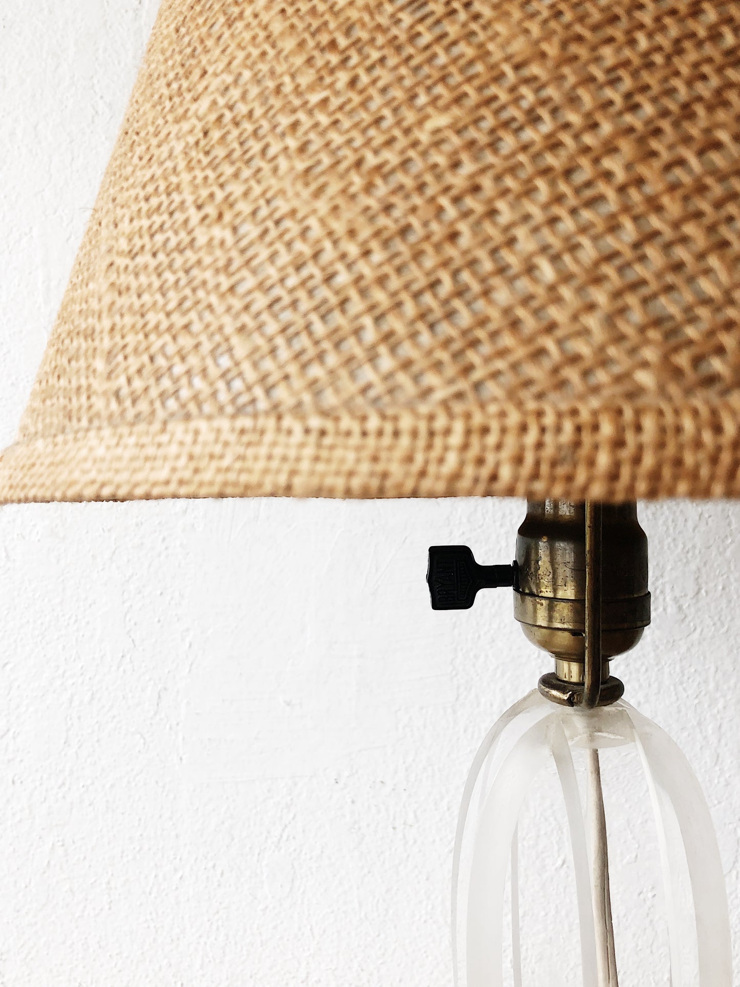 Vintage 1950s Lucite Lamp with Shade