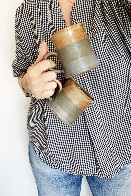 Vintage Studio Pottery Mug Pair