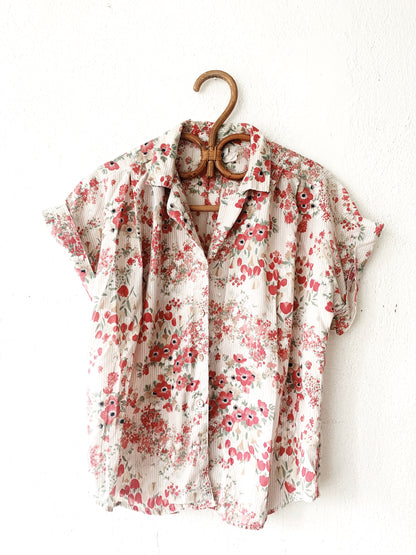 Vintage Floral Cotton Button Up