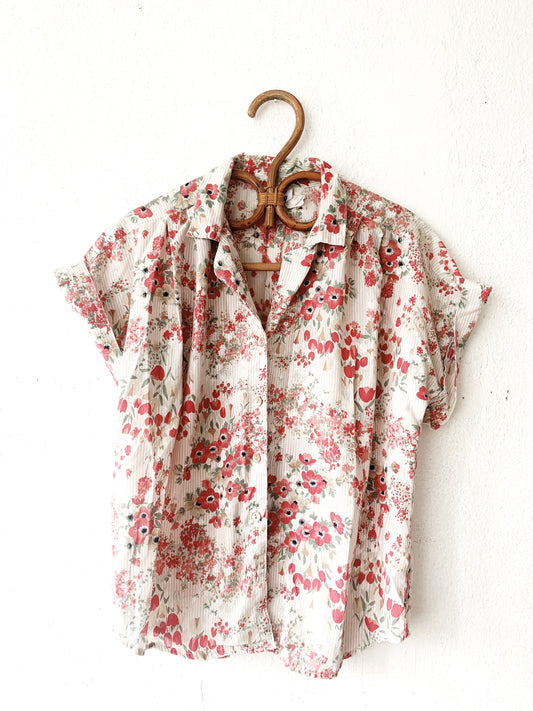 Vintage Floral Cotton Button Up