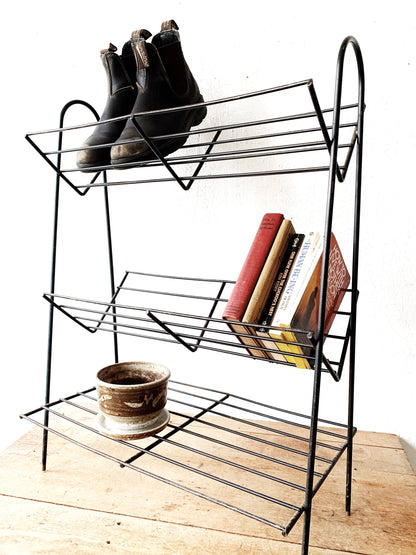 Mid Century Iron Rack / Shelf