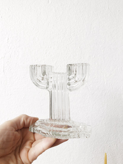 Vintage Cut Glass Cactus Candle Holder