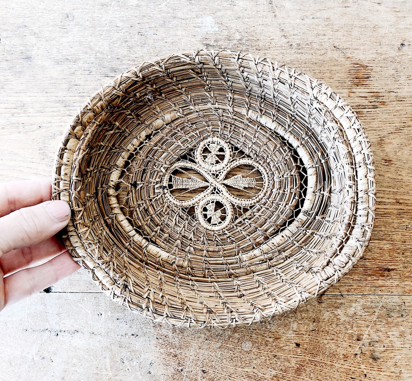 Antique Pine Needle Basket