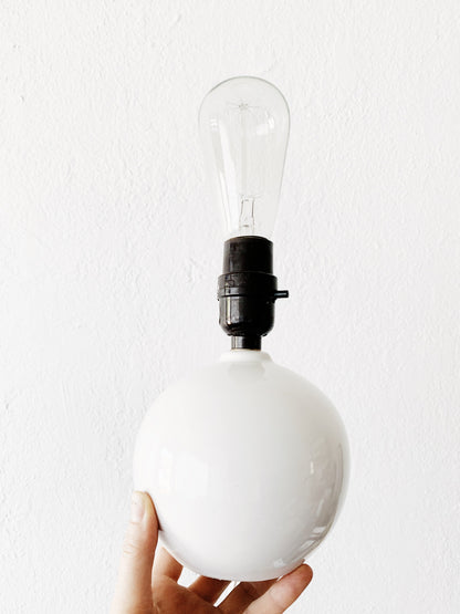 Vintage White Ceramic Orb Lamp