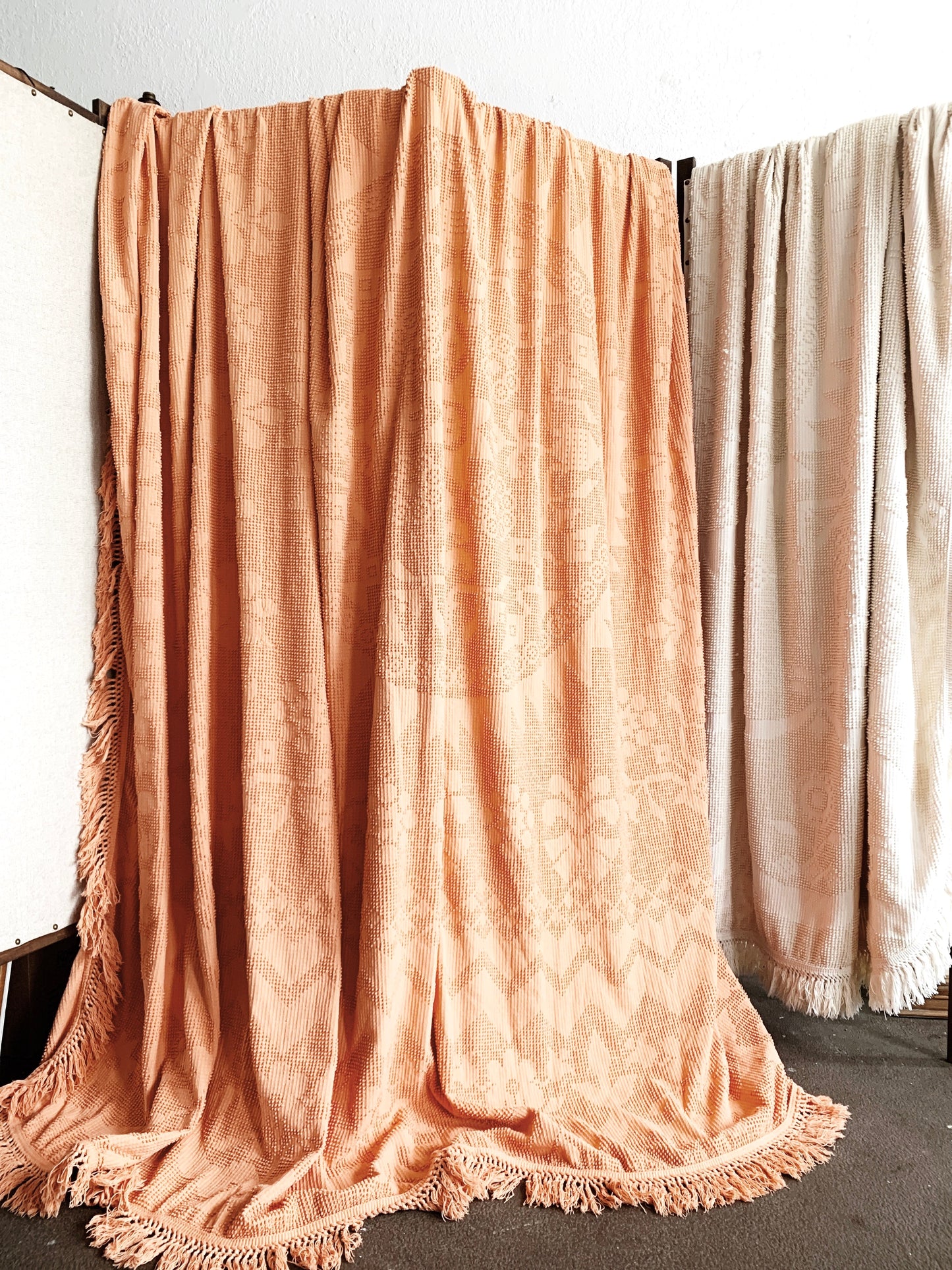 Vintage Queen Cotton Chenille Bedspread