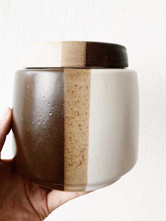 Mid Century McCoy Sandstone Lidded Canister