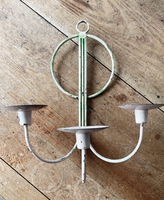 Vintage Iron Candelabra Wall Sconce