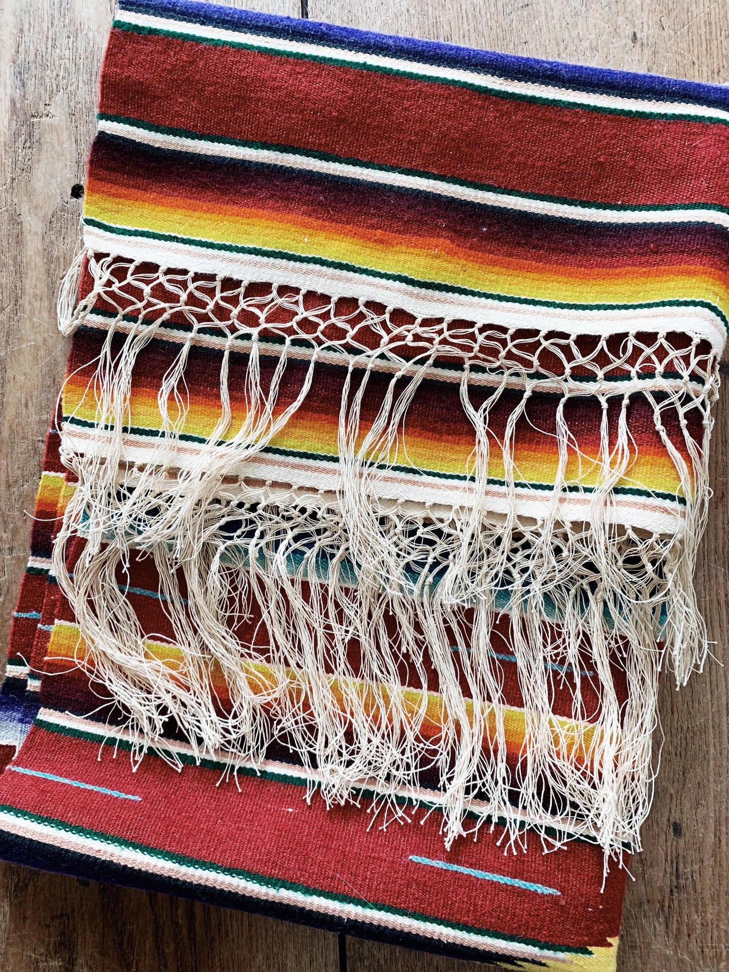 Vintage Wool Saltillo Runner