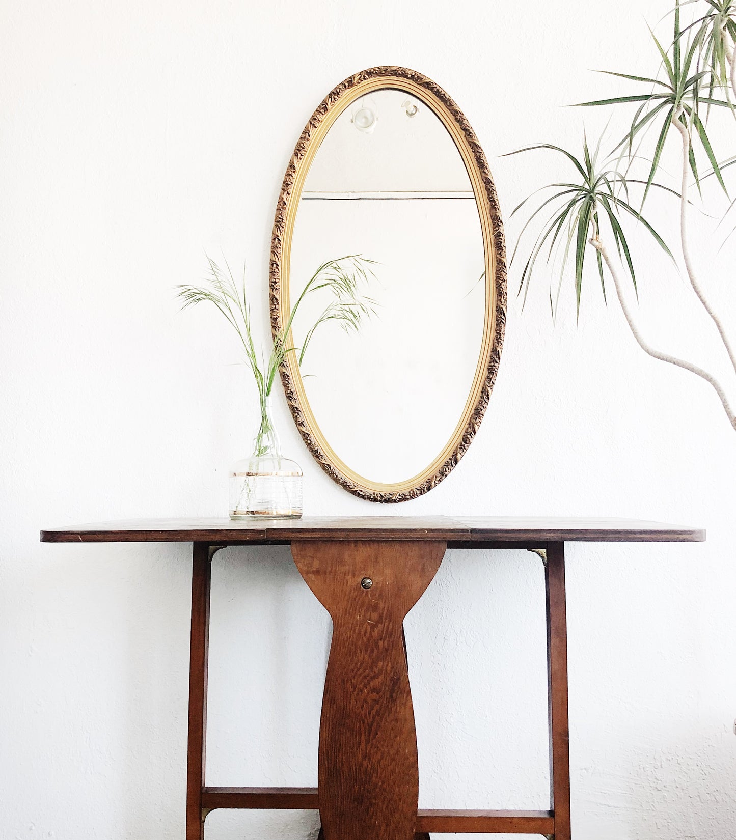 Vintage Gold Leafed Gesso Mirror