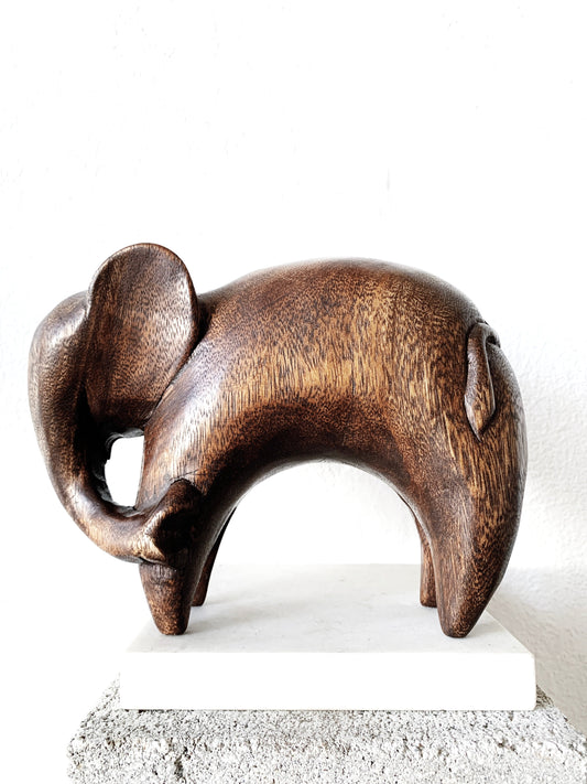 Large Vintage Wood Elephant