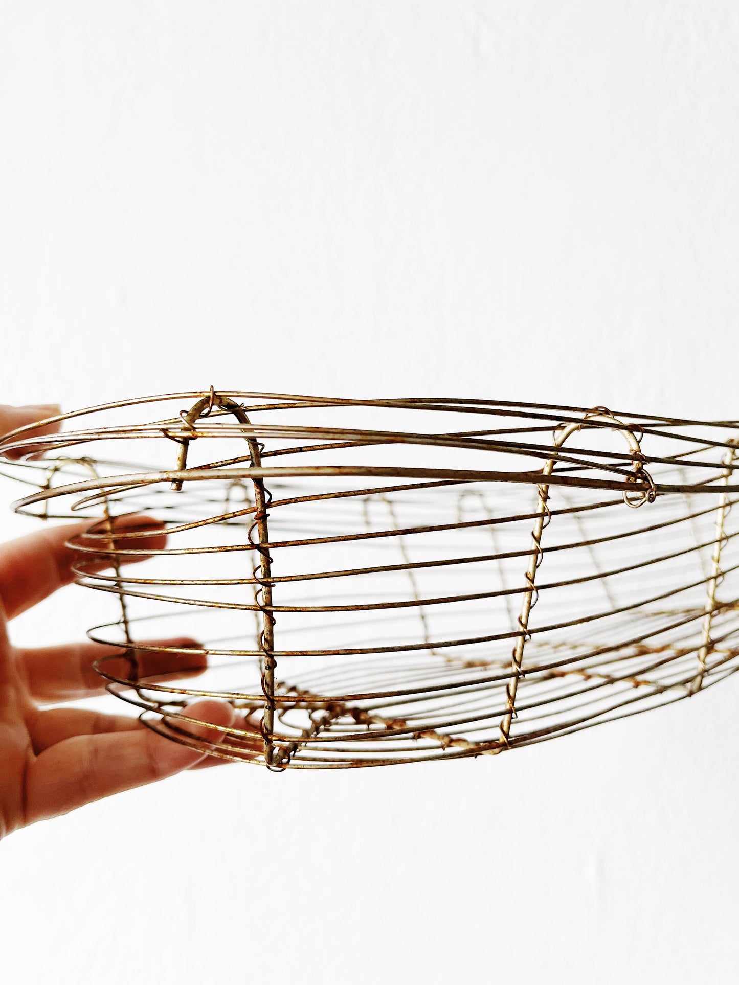 Vintage Sculptural Wire Basket