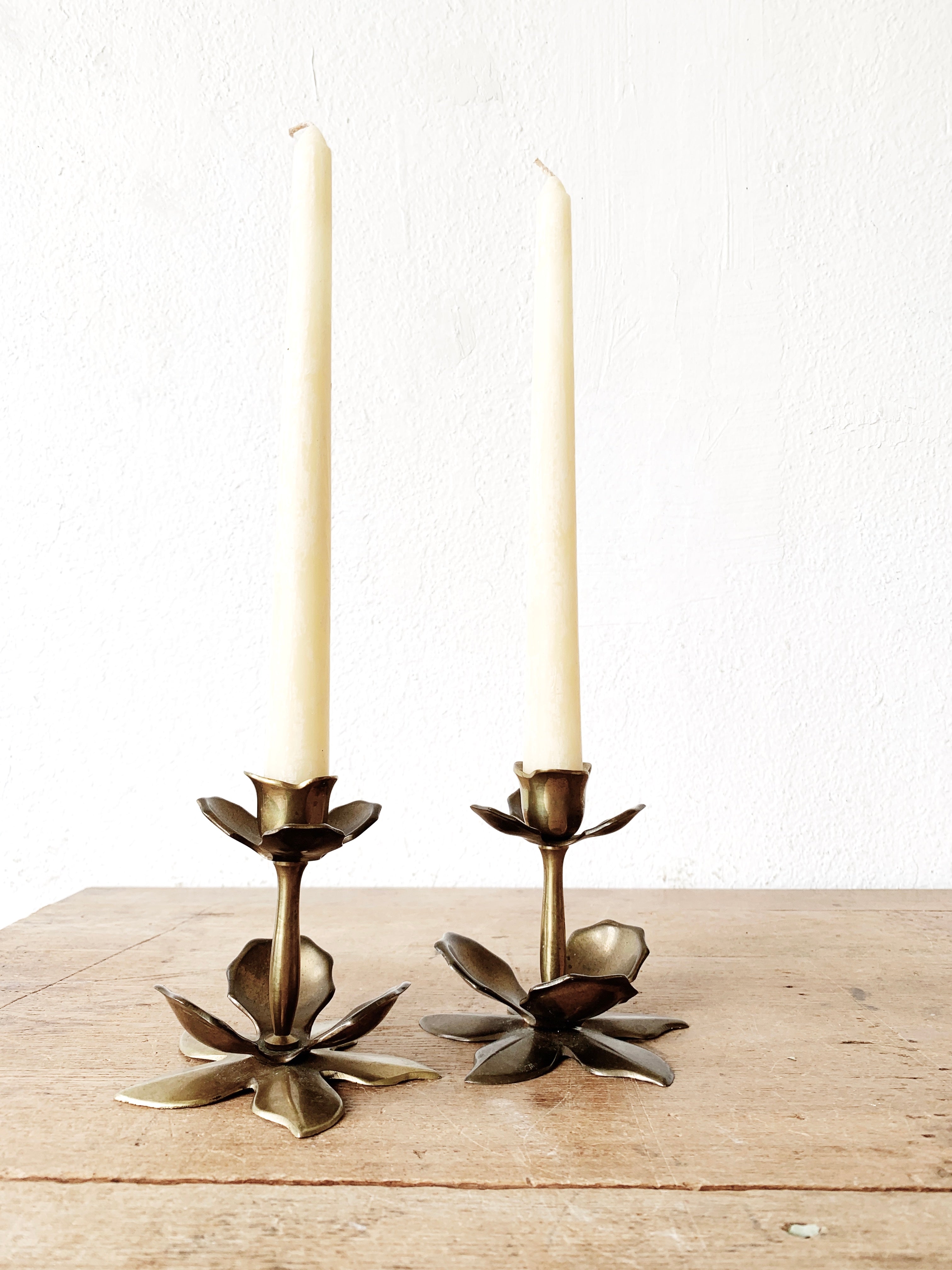 Antique Brass Candle Holders