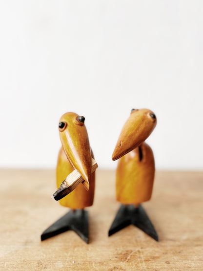 Vintage Wooden Bird Clip