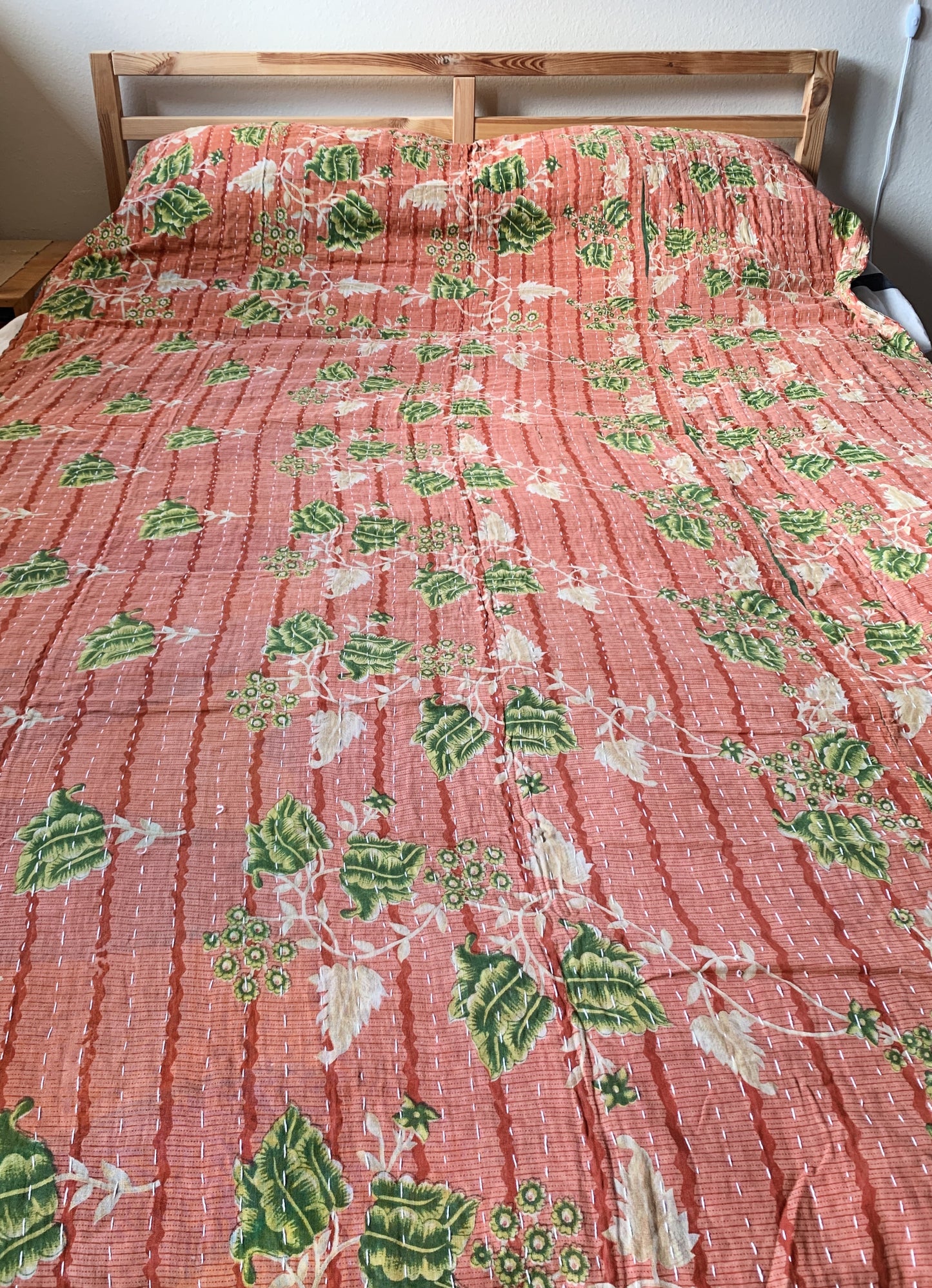 Vintage Reversible Cotton Kantha Quilt