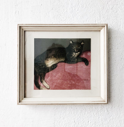 Vintage Japanese Cat Print