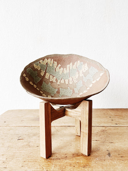 M Simon Vintage Ceramic Bowl with Stand