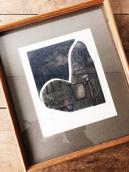 Original 1970s Framed Etching
