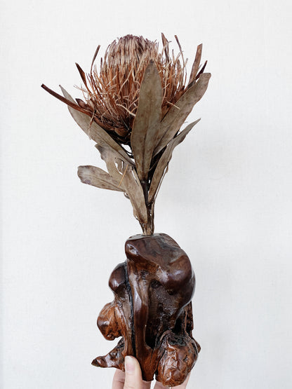 Handmade Vintage Burl Wood Vase