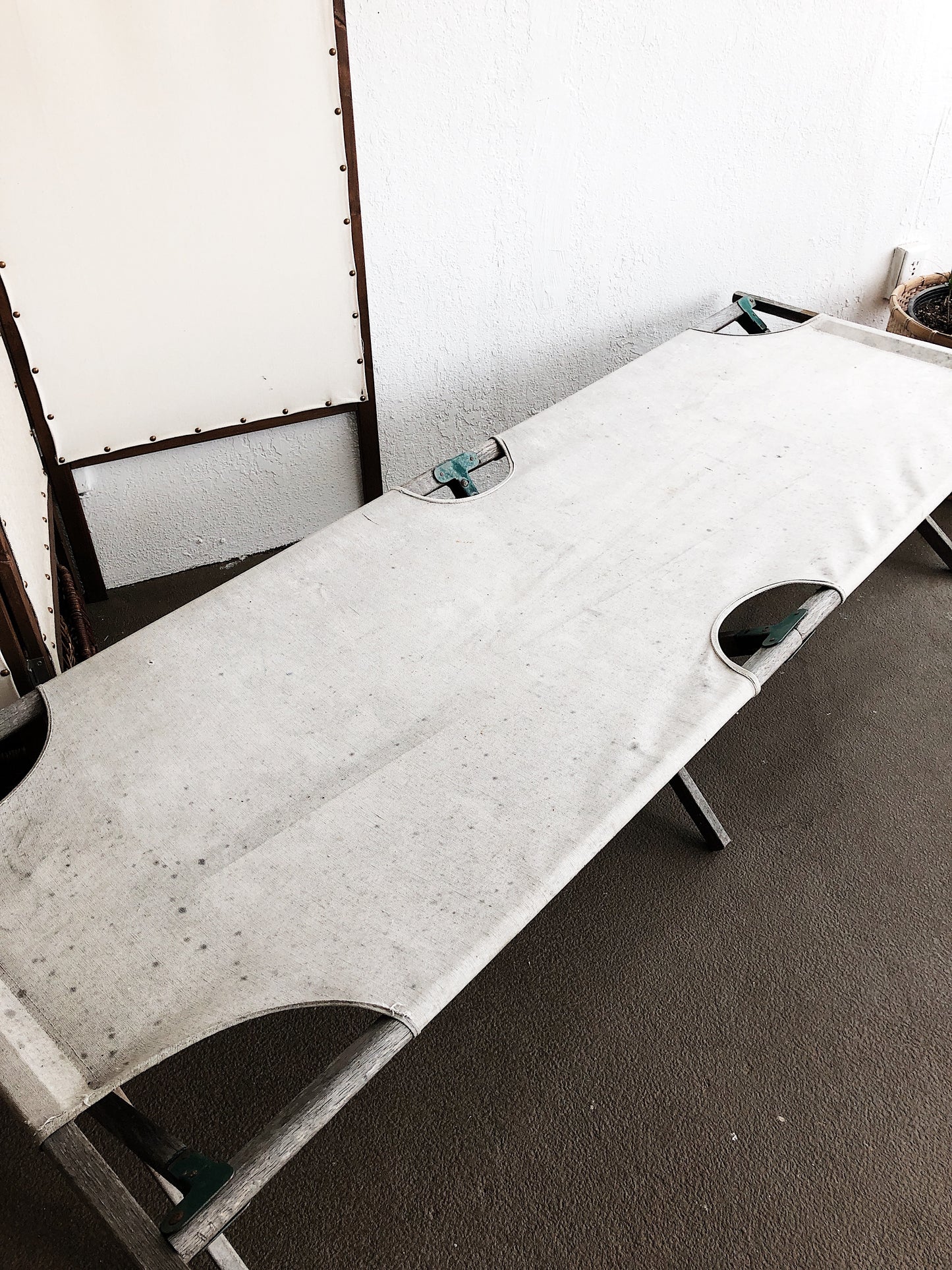 Vintage Canvas Camp Cot