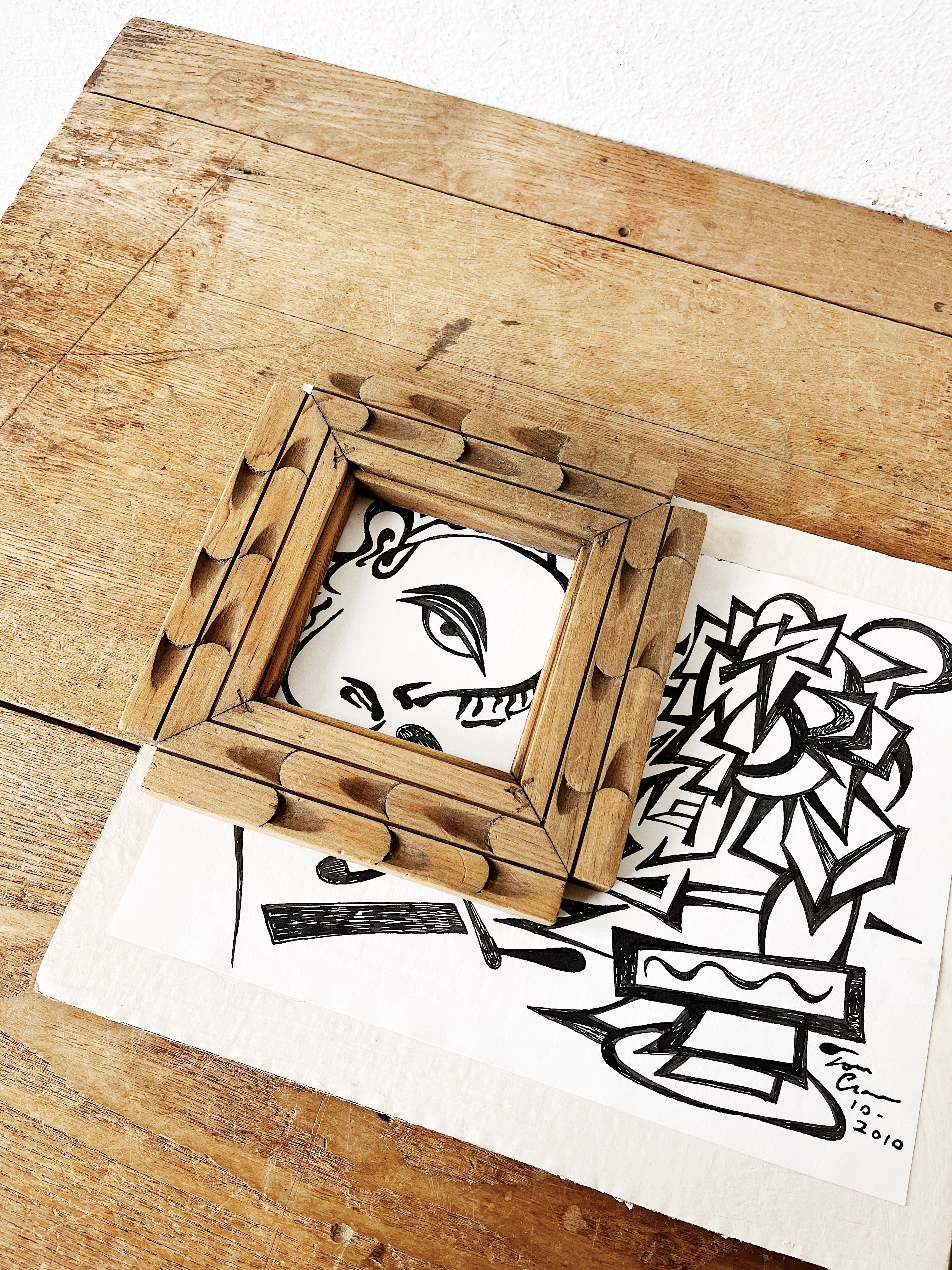 Carved Folk Wood Frame - Thumbnail 4