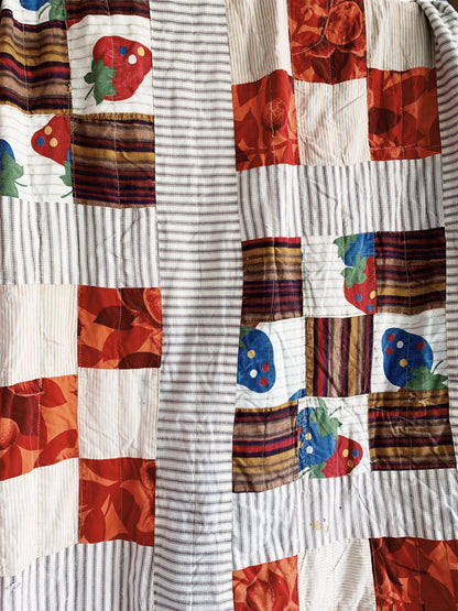Antique Hand Sewn Cotton Patchwork Quilt