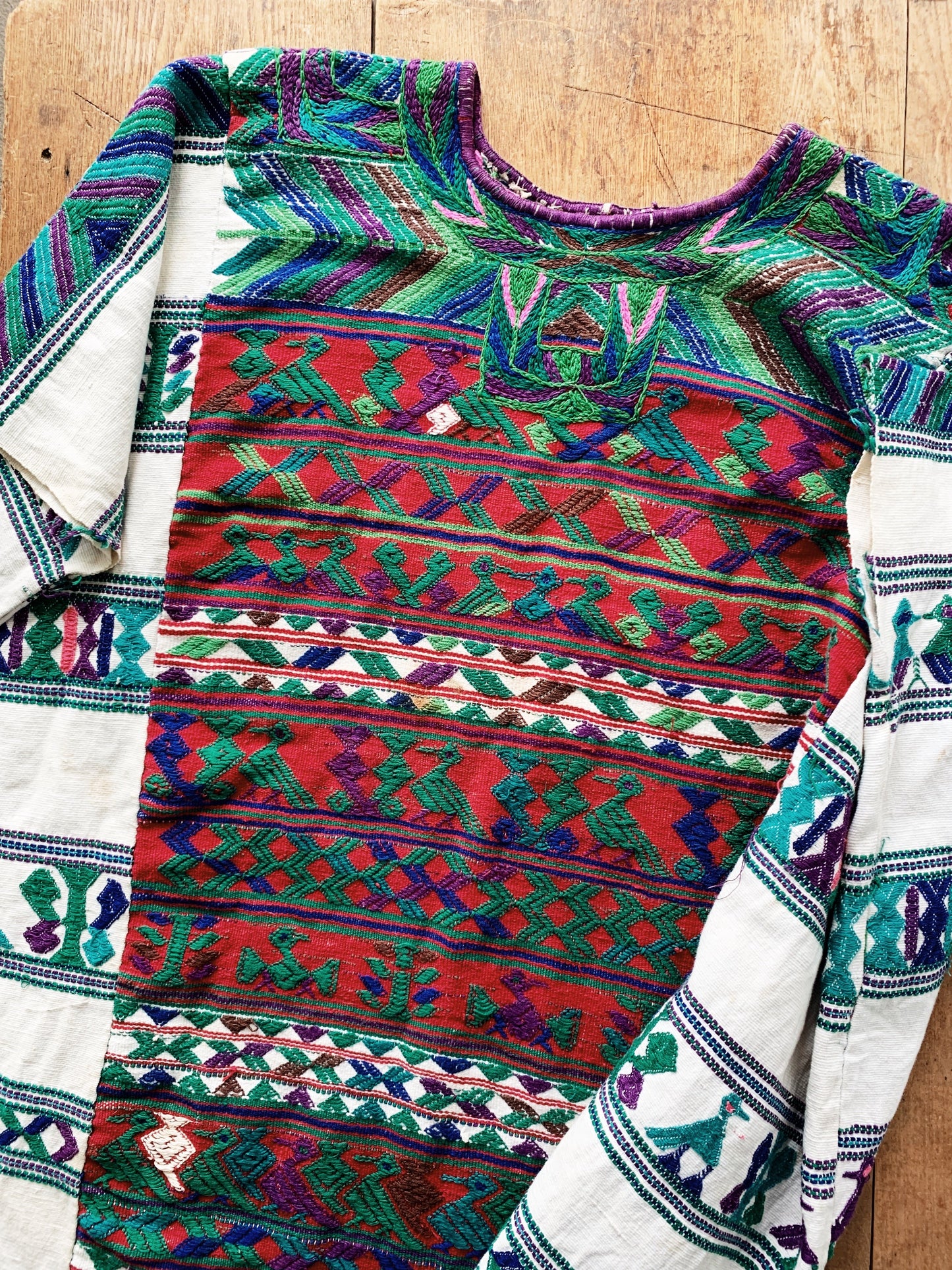 Vintage Embroidered Huichol Tunic