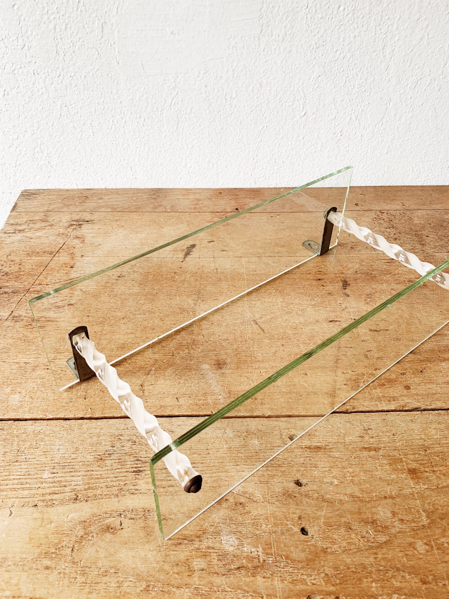Mid Century Glass and Lucite Shelf