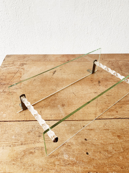 Mid Century Glass and Lucite Shelf