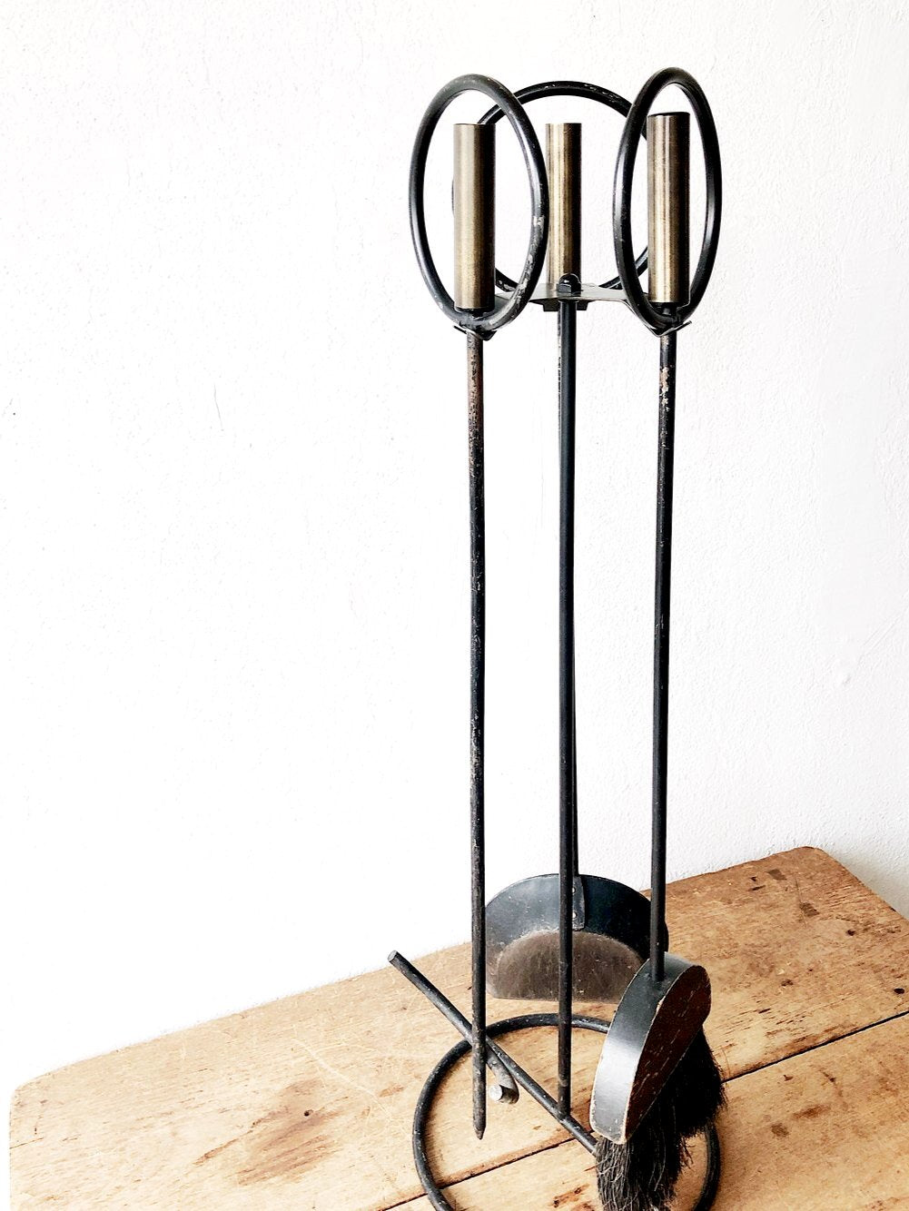 Mid Century Brutalist Fireplace Tool Set