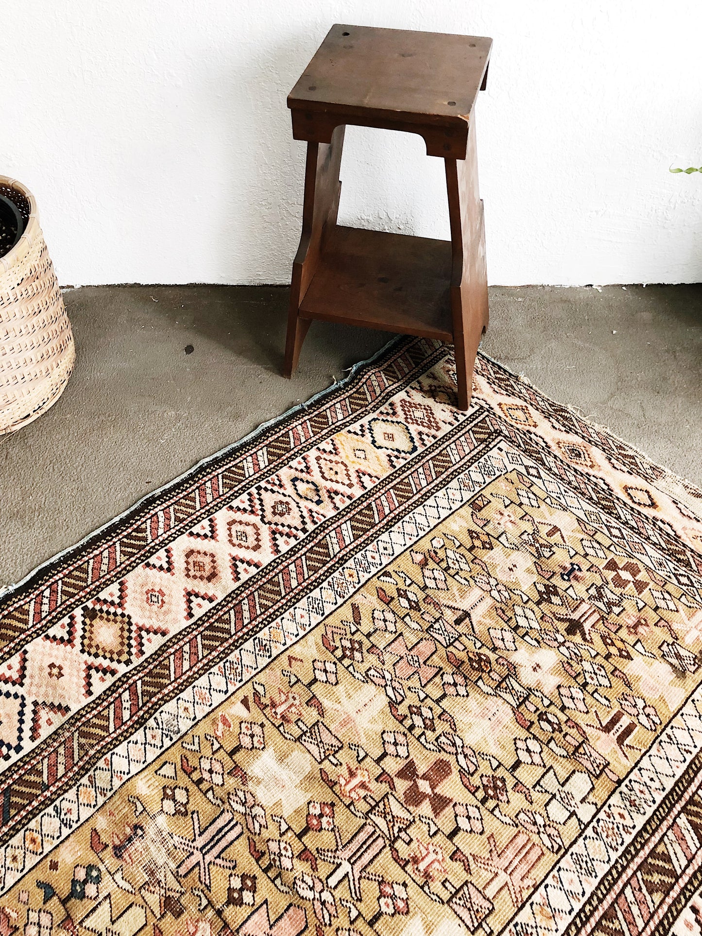 Vintage Turkish Wool Tribal Rug