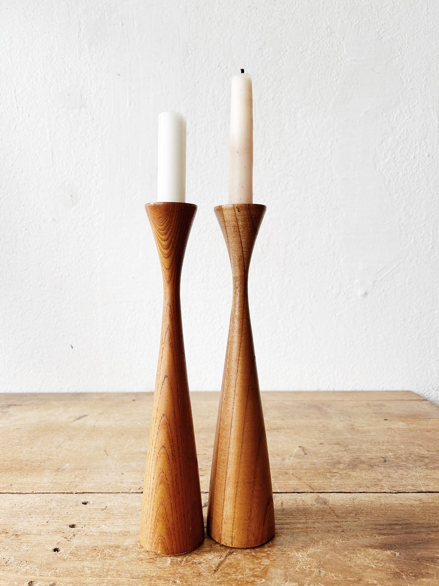 Mid Century Wood Candle Holders Japan