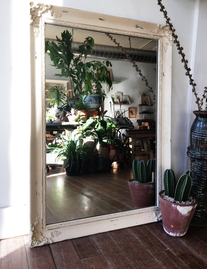 Large Antique Wood Framed Mirror