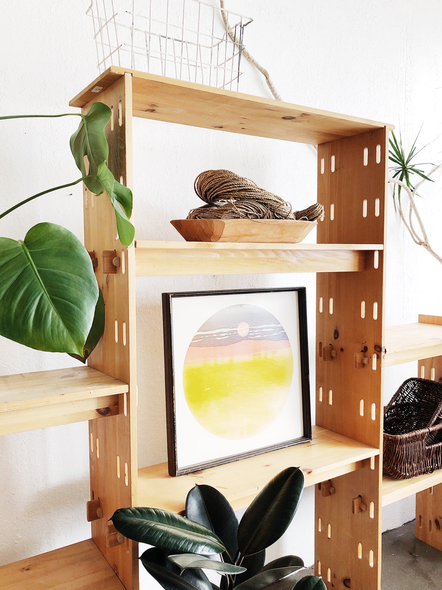 Natural Wood Peg Shelf